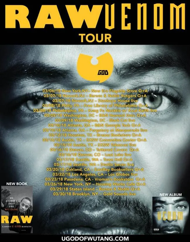 U-God - Raw Venom US Tour Dates [Event Artwork]