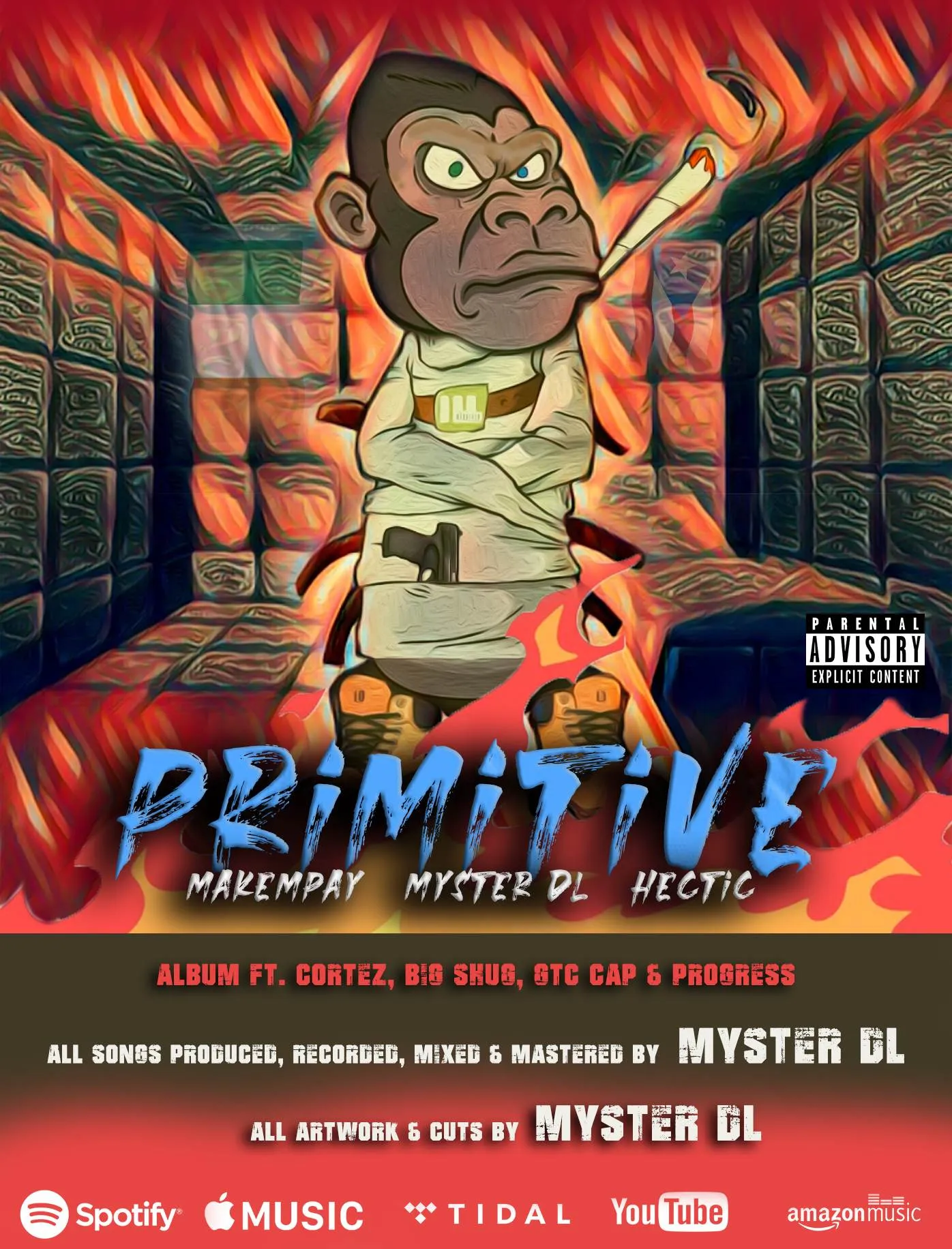 Makempay, myster dl, & hectic primitive [official album artwork]