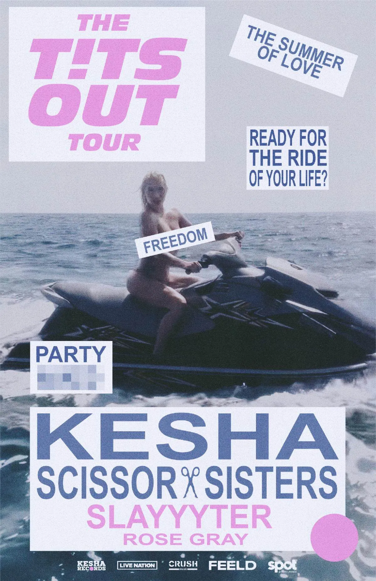 Kesha & Scissor Sisters present The Tits Out Tour [Official Event Artwork]