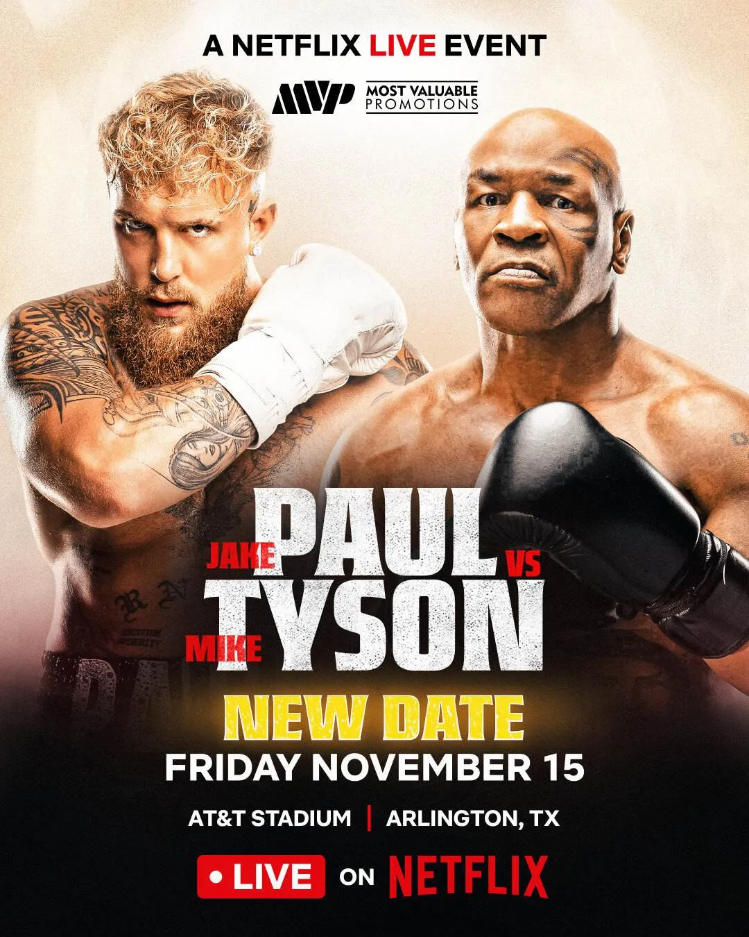 Netflix presents Jake Paul vs. Mike Tyson [Official Event Artwork]