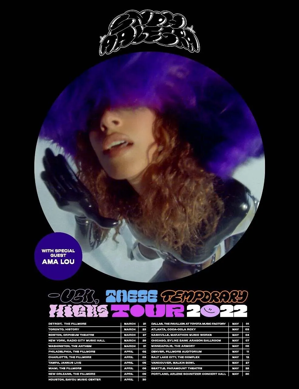 Snoh aalegra ugh, these temporary highs tour 2022 [official event artwork]
