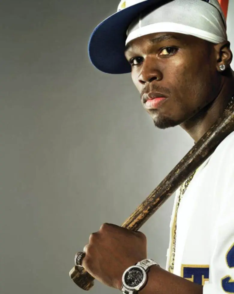 50 cent holding baseball bat