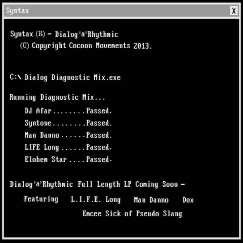 EP: Syntax (@SyntaxIsADummy) » Dialog Diagnostic Mix